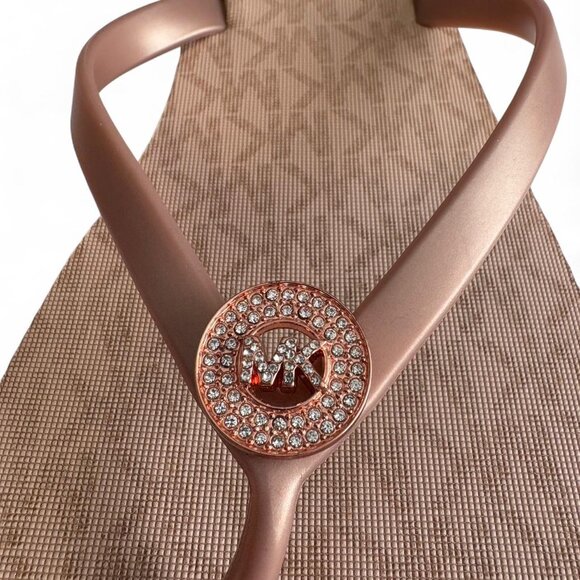 Michael Kors Jinx Logo Flip-Flop Sandals Blush Pink Women's Size 10 - Picture 3 of 8